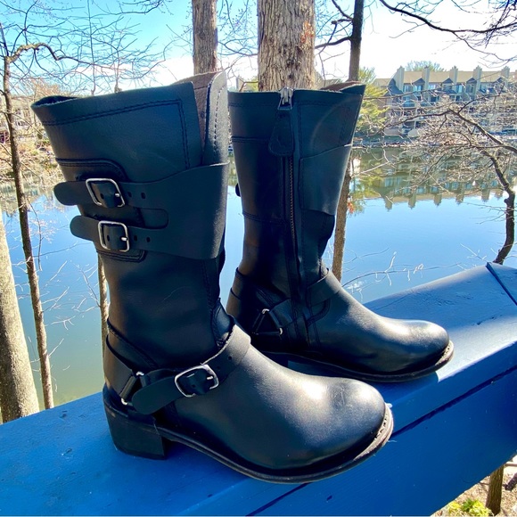 🔥HP! 🥂🍾👏🔥GEEWAWA 🔥 Fab NEW Moto Boots — Size 6. Leather **VERY RARE & SO COOL ⭐️ - Picture 13 of 14